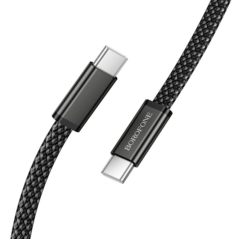 Кабель BOROFONE C to C Peace charging data cable BX124 |1m, 60W/3A| black (6941991127731) Чорний на малюнкі №5