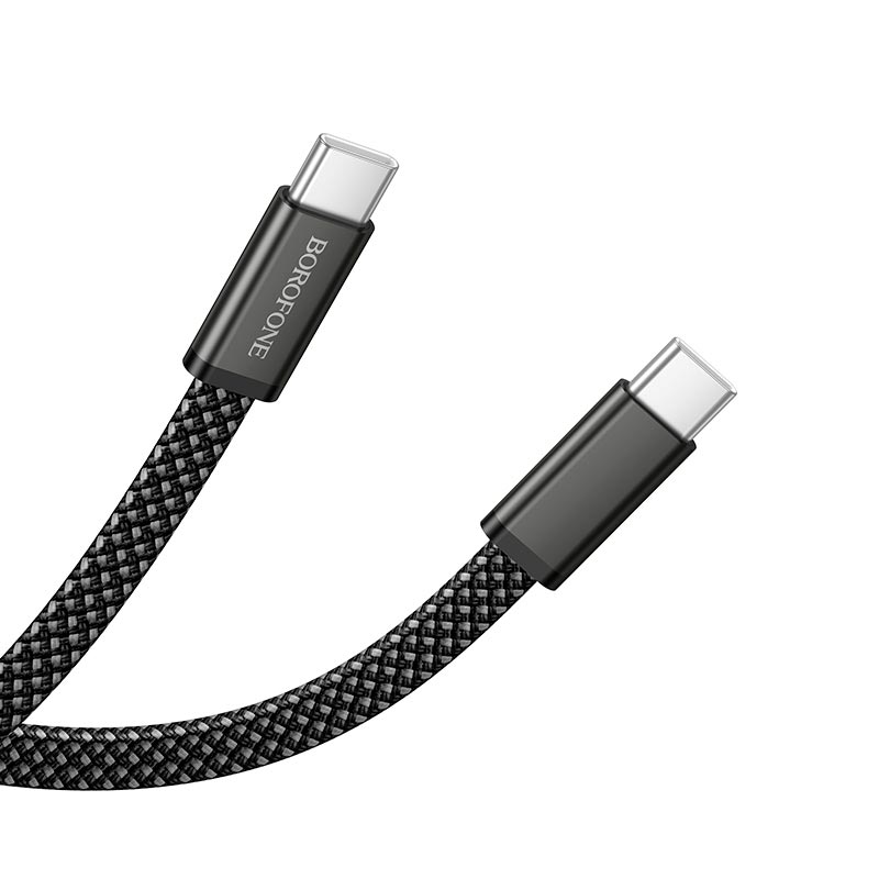 Кабель BOROFONE C to C Peace charging data cable BX124 |1m, 60W/3A| black (6941991127731) Чорний на малюнкі №6