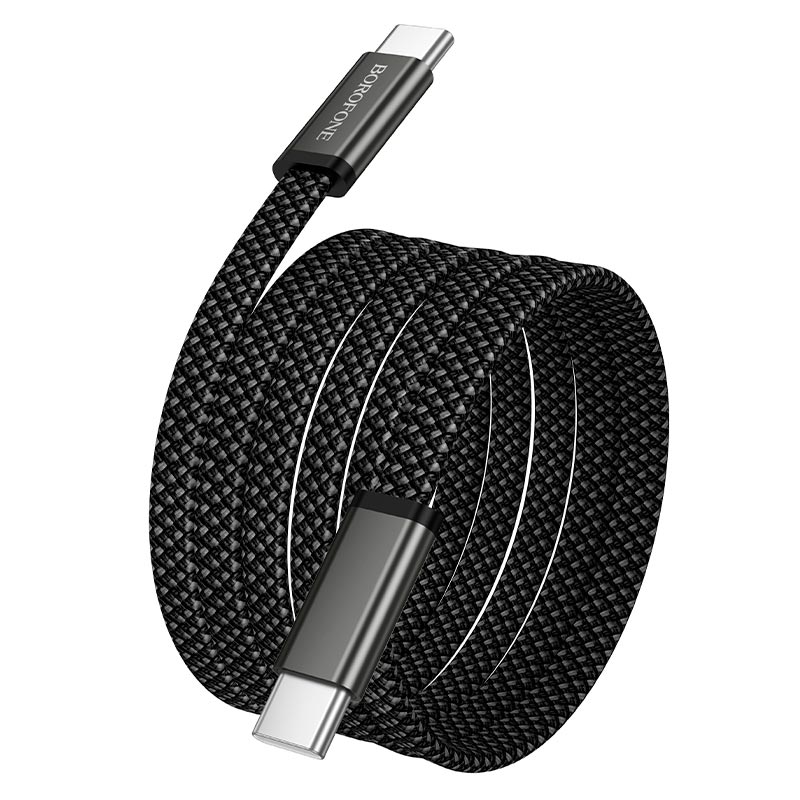 Кабель BOROFONE C to C Peace charging data cable BX124 |1m, 60W/3A| black (6941991127731) Чорний на малюнкі №7