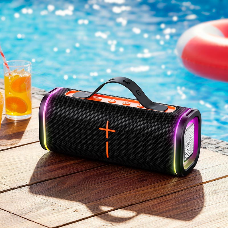 Акустика HOCO Soul sports BT speaker HC51 IPX4 |BT6.0, AUX/TF/USB, 30W, 3h, TWS| blue (6942007680615) Синий на картинке №5
