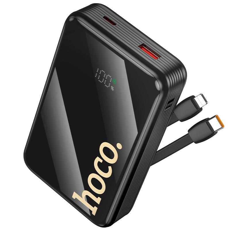 УМБ HOCO Graceful PD power bank with two cables Q37A 20000mAh |1USB/1Type-C, 22.5W/3A, PD/QC| black (6942007644921) Черный на картинке №10