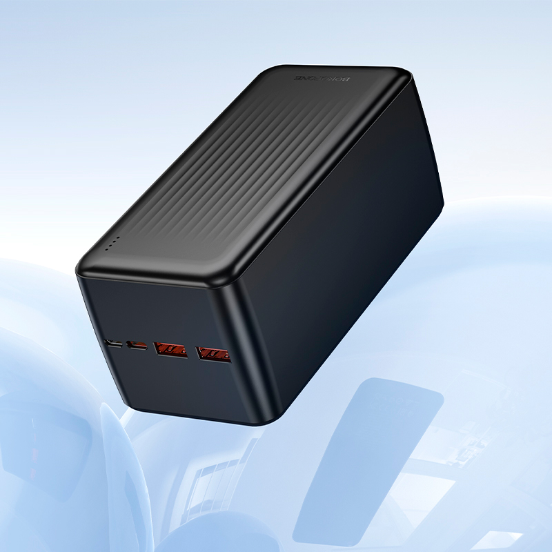 УМБ BOROFONE Clever PD fully compatible power bank BJ80C 50000mAh |2USB/1Type-C, 22.5W/3A, PD/QC| black (6941991121654) Черный на картинке №2
