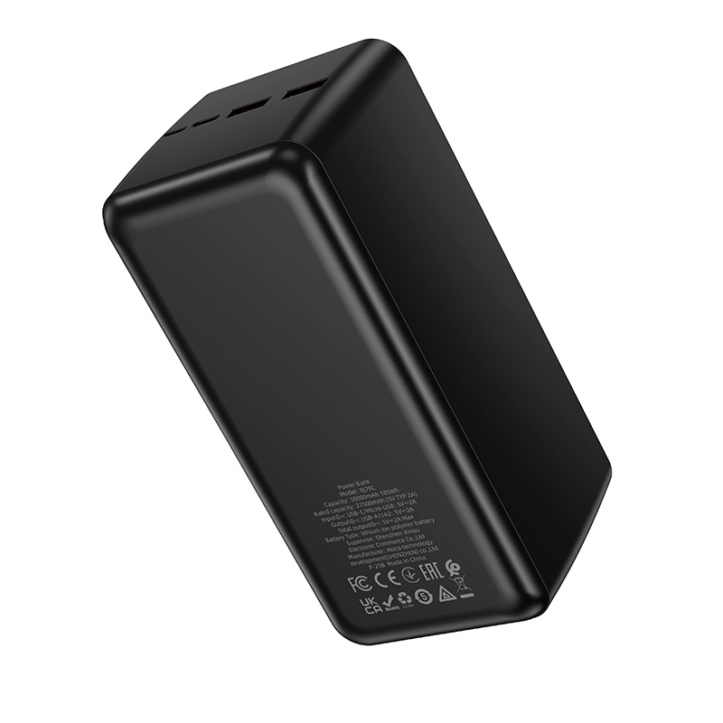 УМБ BOROFONE Clever PD fully compatible power bank BJ80C 50000mAh |2USB/1Type-C, 22.5W/3A, PD/QC| black (6941991121654) Черный на картинке №4