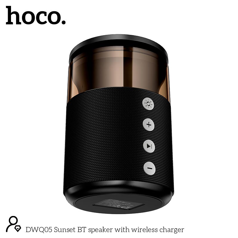 Зарядка Qi HOCO Sunset BT Speaker with 3 in 1 wireless charger DWQ05 |BT5.4, TWS, 15 W Max| black (6942007678001) Черный на картинке №6