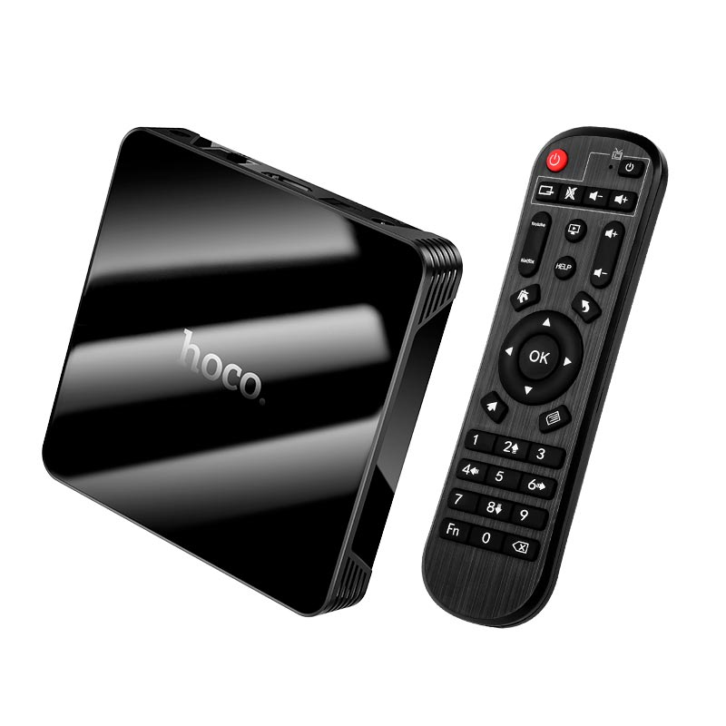 Android TV приставка HOCO Navio WiFi HD TV box DQ10 Plus |4GB+32GB,CortexTM-A53, WiFi 2.4g/5g, 4K/60FPS| black (6942007648363) Черный на картинке №1