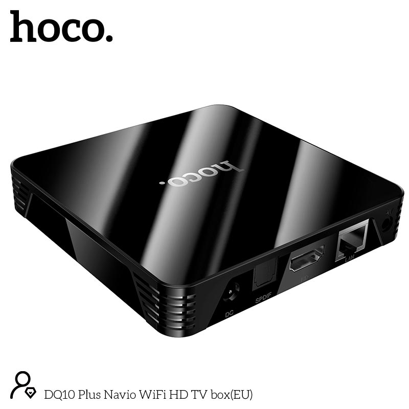 Android TV приставка HOCO Navio WiFi HD TV box DQ10 Plus |4GB+32GB,CortexTM-A53, WiFi 2.4g/5g, 4K/60FPS| black (6942007648363) Черный на картинке №4