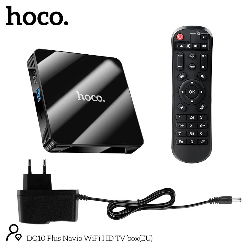 Android TV приставка HOCO Navio WiFi HD TV box DQ10 Plus |4GB+32GB,CortexTM-A53, WiFi 2.4g/5g, 4K/60FPS| black (6942007648363) Черный на картинке №5