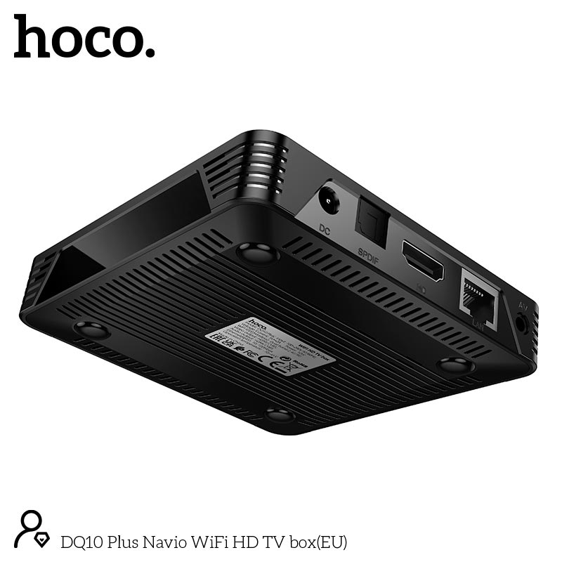 Android TV приставка HOCO Navio WiFi HD TV box DQ10 Plus |4GB+32GB,CortexTM-A53, WiFi 2.4g/5g, 4K/60FPS| black (6942007648363) Черный на картинке №6