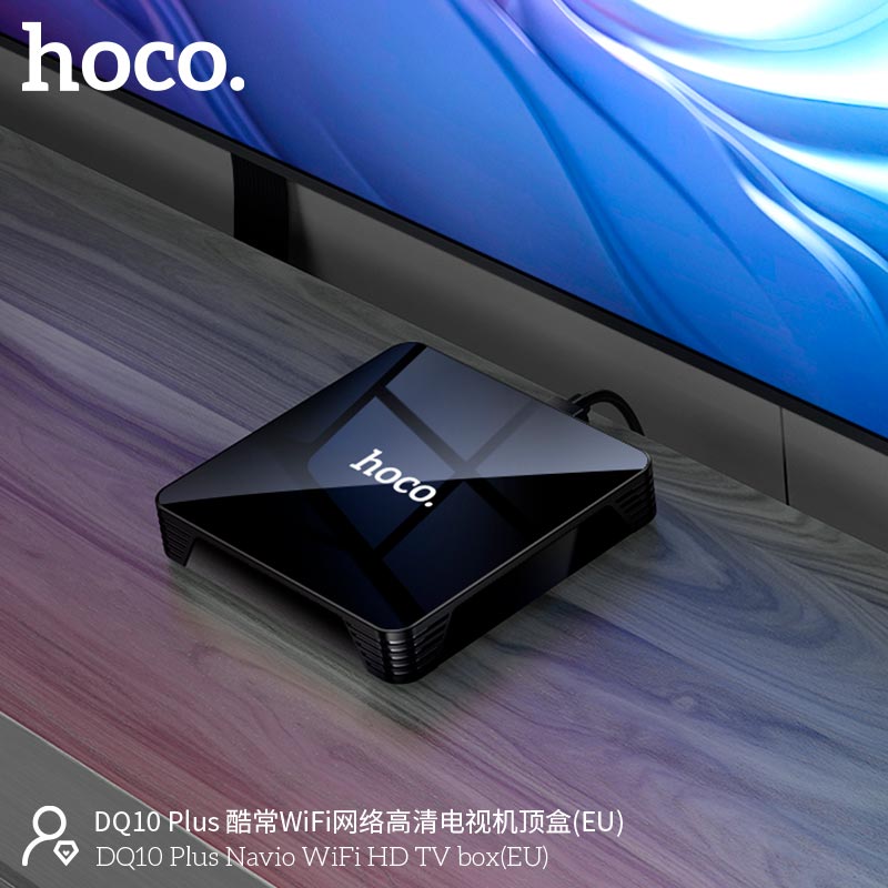 Android TV приставка HOCO Navio WiFi HD TV box DQ10 Plus |4GB+32GB,CortexTM-A53, WiFi 2.4g/5g, 4K/60FPS| black (6942007648363) Черный на картинке №8
