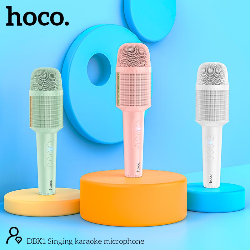 Караоке мікрофон HOCO Singing karaoke microphone DBK1 |BT5.0, AUX, TWS, 5W, 6h| pink (6931474789334) Рожевий на малюнкі №5