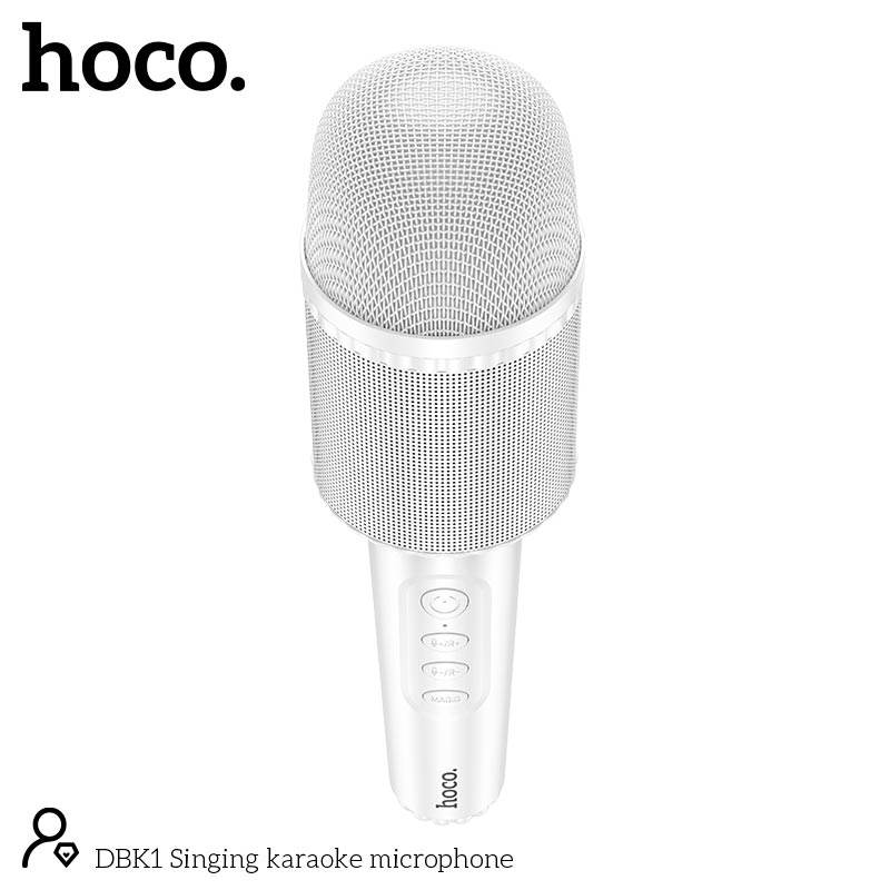 Караоке мікрофон HOCO Singing karaoke microphone DBK1 |BT5.0, AUX, TWS, 5W, 6h| pink (6931474789334) Рожевий на малюнкі №7