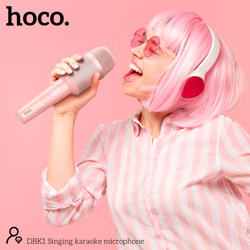Караоке мікрофон HOCO Singing karaoke microphone DBK1 |BT5.0, AUX, TWS, 5W, 6h| white (6931474789327) Білий на малюнкі №4