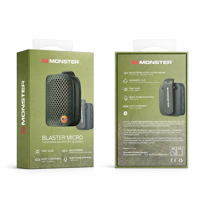 Акустика Monster Blaster Micro D127 (MS62106) IPX7 |BT5.4, 3W, 3.5-8.6h| green (129815-05) Зелёный на картинке №14