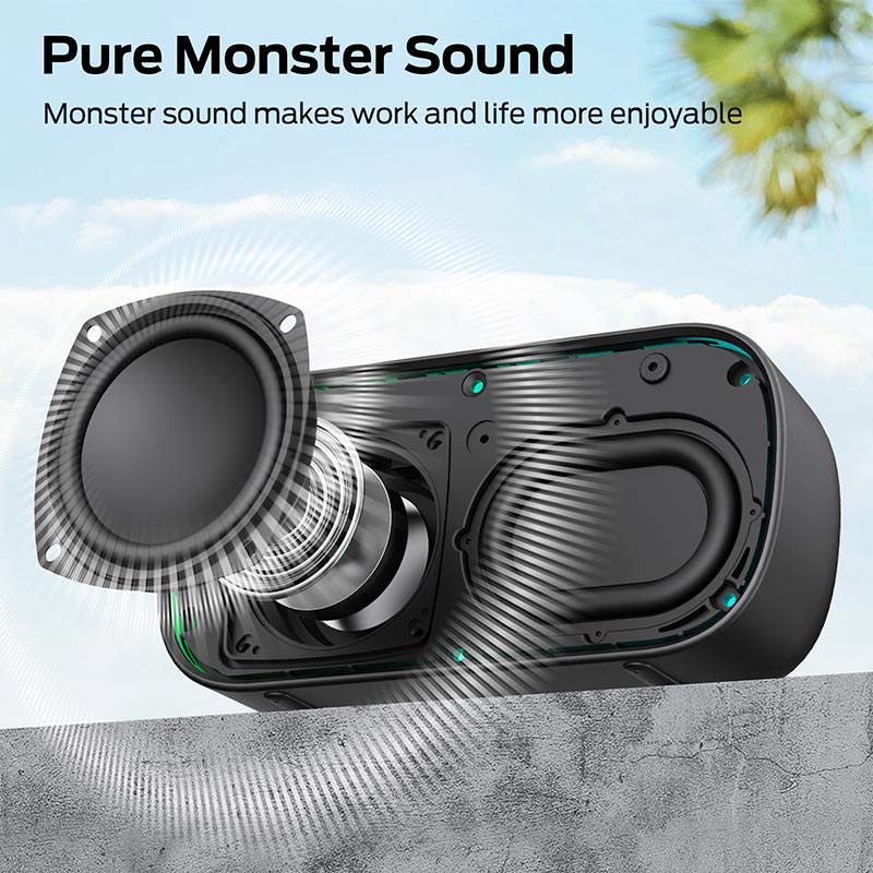Акустика Monster S150 D133A (MS62109) IPX7 |BT5.4, 14W, USB/TF/AUX, 4-9h| black (129817-02) Черный на картинке №13