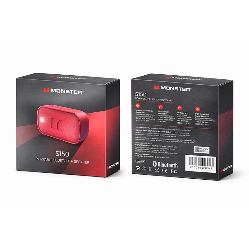 Акустика Monster S150 D133A (MS62109) IPX7 |BT5.4, 14W, USB/TF/AUX, 4-9h| red (129817-05) Красный на картинке №15