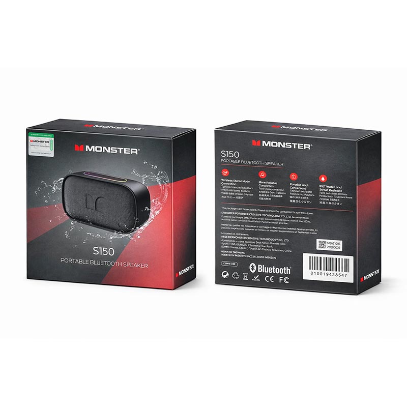 Акустика Monster S150 D133A (MS62109) IPX7 |BT5.4, 14W, USB/TF/AUX, 4-9h| red (129817-05) Красный на картинке №3