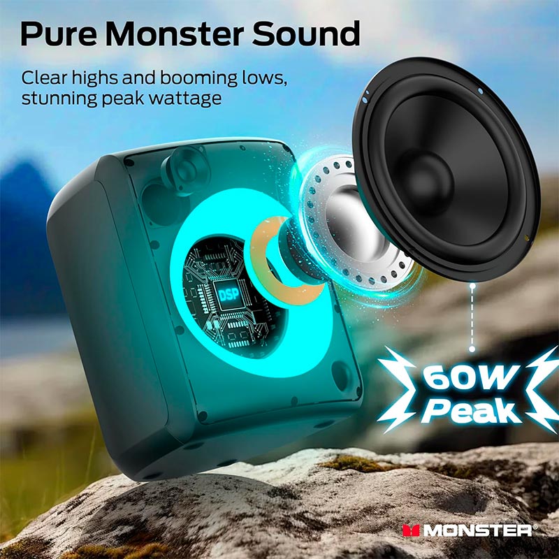 Акустика Monster Musicbox M171 (MS22150) IPX5 |BT5.3, 40W, USB/AUX/TF, 2-8h| black (129798-03) Черный на картинке №2