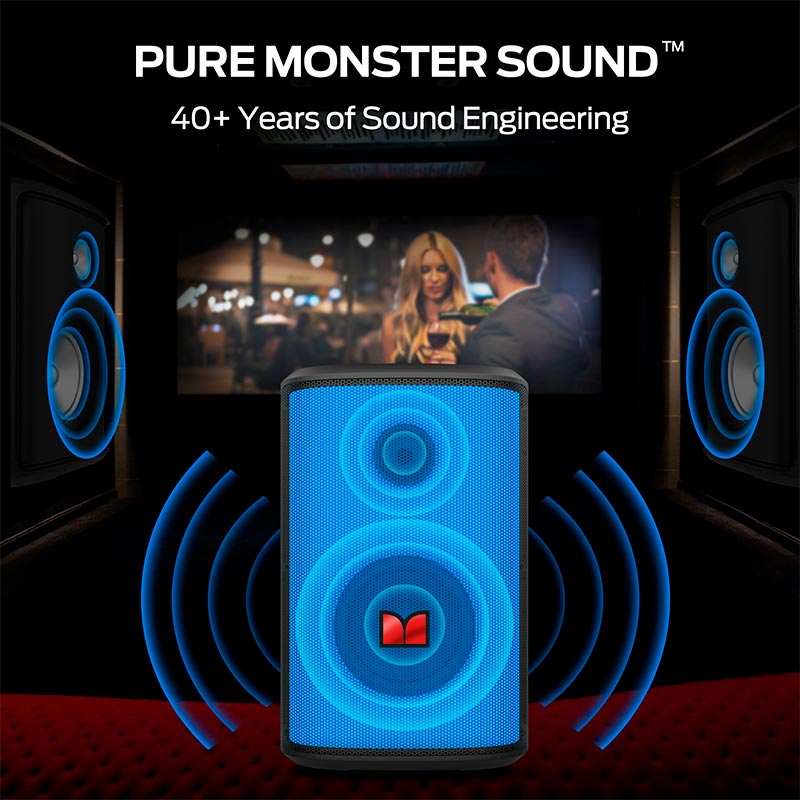 Акустика Monster Sparkle M172 (MS22119) IPX5 |BT5.3, 40/80W, USB/AUX/TF, 3-18h| black (129801-02) Черный на картинке №4