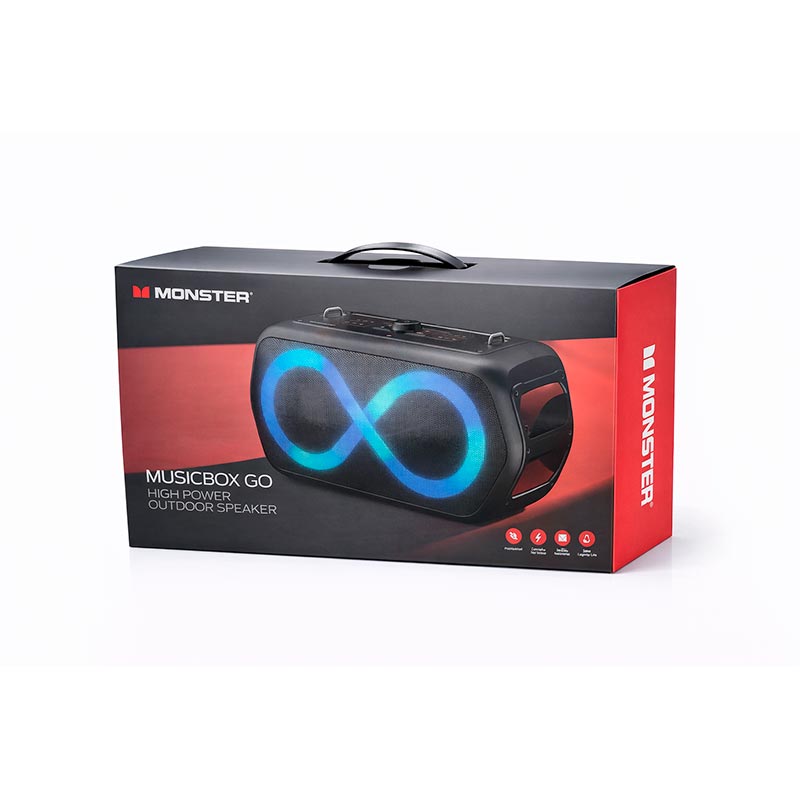 Акустика Monster Musicbox Go (with 2 microphones) M176 (MS22132) IPX5 |BT5.3, 80W, USB/AUX/TF, 2.5-4.5h| black (129796-05) Черный на картинке №3