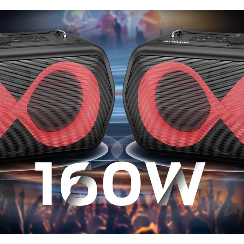 Акустика Monster Musicbox Go (with 2 microphones) M176 (MS22132) IPX5 |BT5.3, 80W, USB/AUX/TF, 2.5-4.5h| black (129796-05) Черный на картинке №8