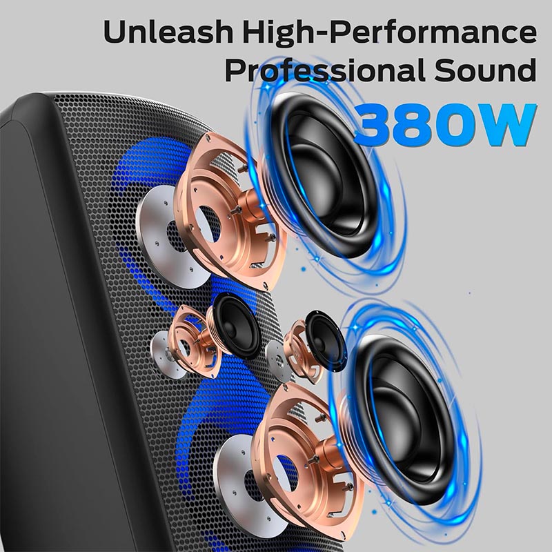 Акустика-караоке Monster Cycle Plus (with 2 microphones) M177 (MS22120) |BT5.3, 120/240W, USB/AUX/TF, 2.5-6.5h| black (129805-02) Черный на картинке №12