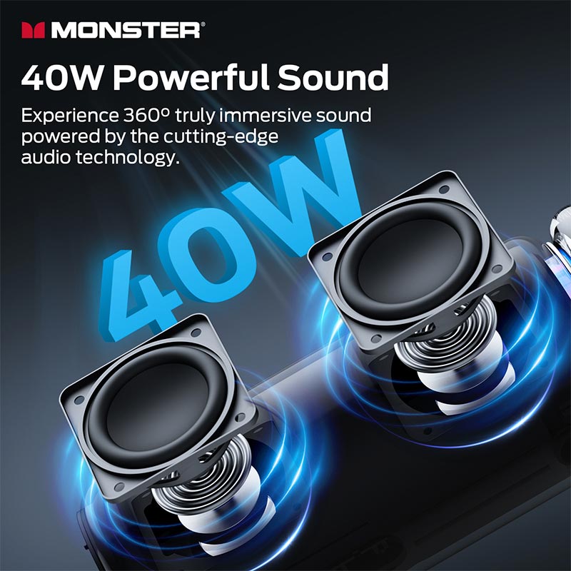 Акустика Monster Blaster Glow M210 (MS62132) IPX5 |BT5.4, 20/40W| black-gold (129838-05) Черный на картинке №21