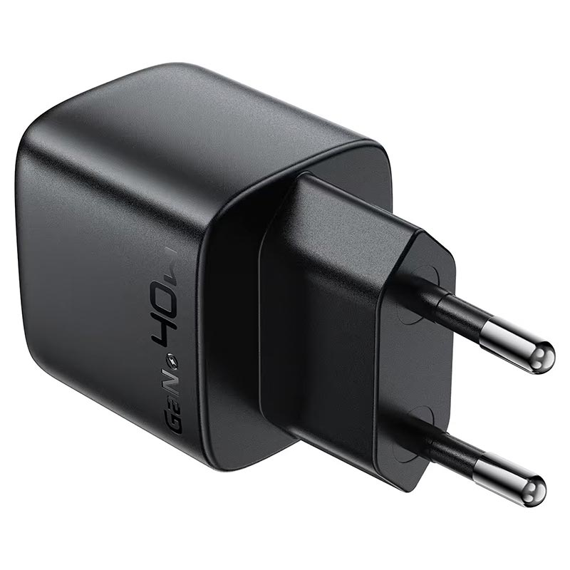 Адаптер сетевой AceFast GaN charger USB-C with digital display A135 |1Type-C, 40W/3A, PD/QC| black (6974316286226) Черный на картинке №10