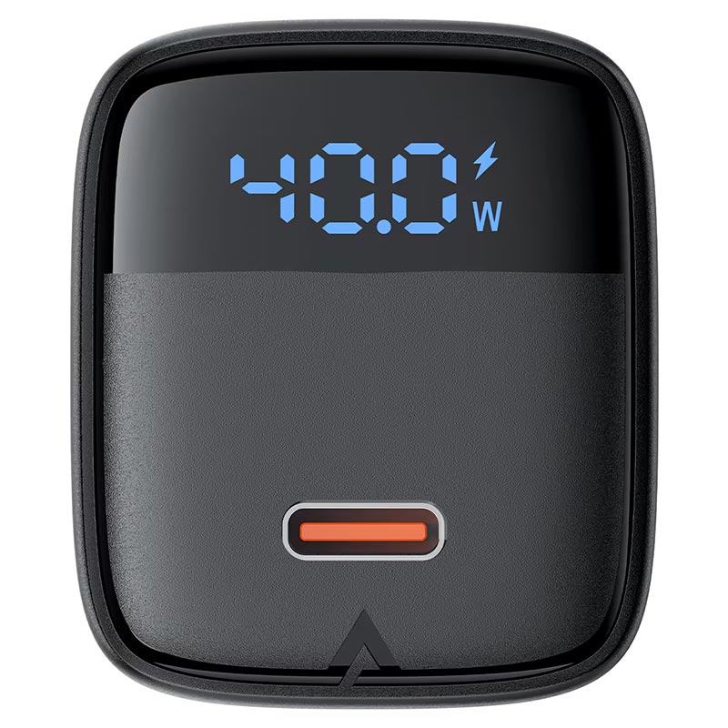 Адаптер сетевой AceFast GaN charger USB-C with digital display A135 |1Type-C, 40W/3A, PD/QC| black (6974316286226) Черный на картинке №9