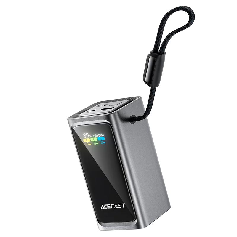 УМБ AceFast fast charging power bank with cable and TFT display M33 20000mAh |1USB/1Type-C, PD/QC, 100W/3A| black (6974316286363) Черный на картинке №4