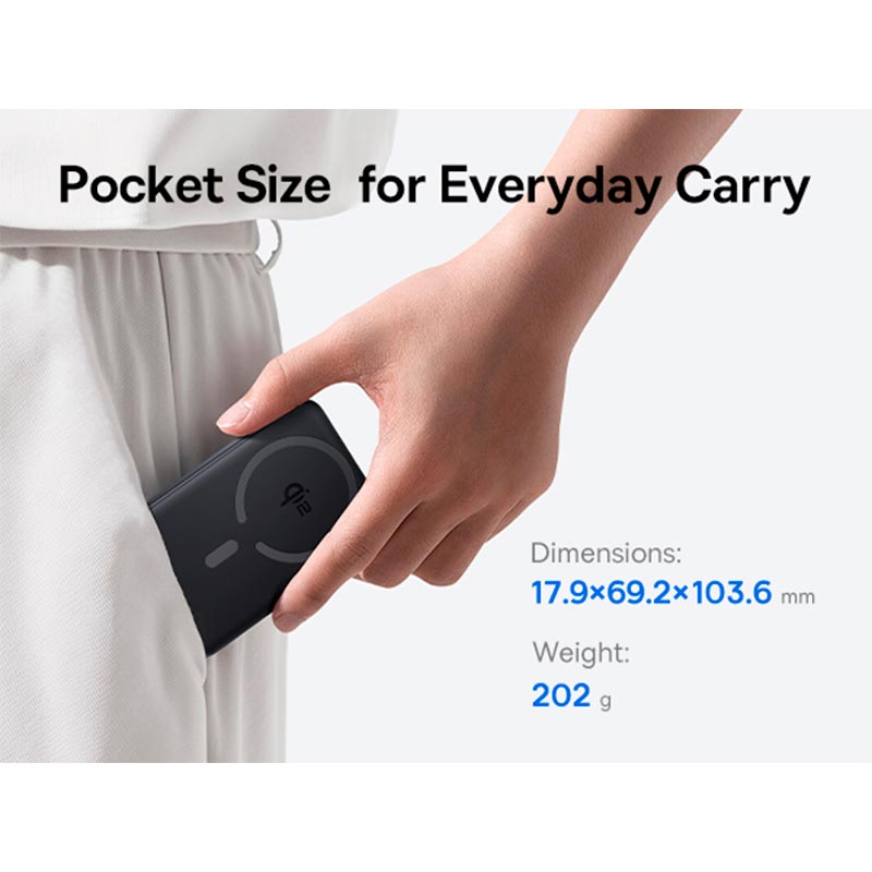 УМБ Baseus EnerFill Qi2 Magnetic Power Bank FM12 10000mAh |1Type-C, 22.5W/3A, PD/QC| black (E0028500) Черный на картинке №11