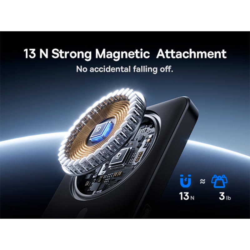 УМБ Baseus EnerFill Qi2 Magnetic Power Bank FM12 10000mAh |1Type-C, 22.5W/3A, PD/QC| black (E0028500) Черный на картинке №13