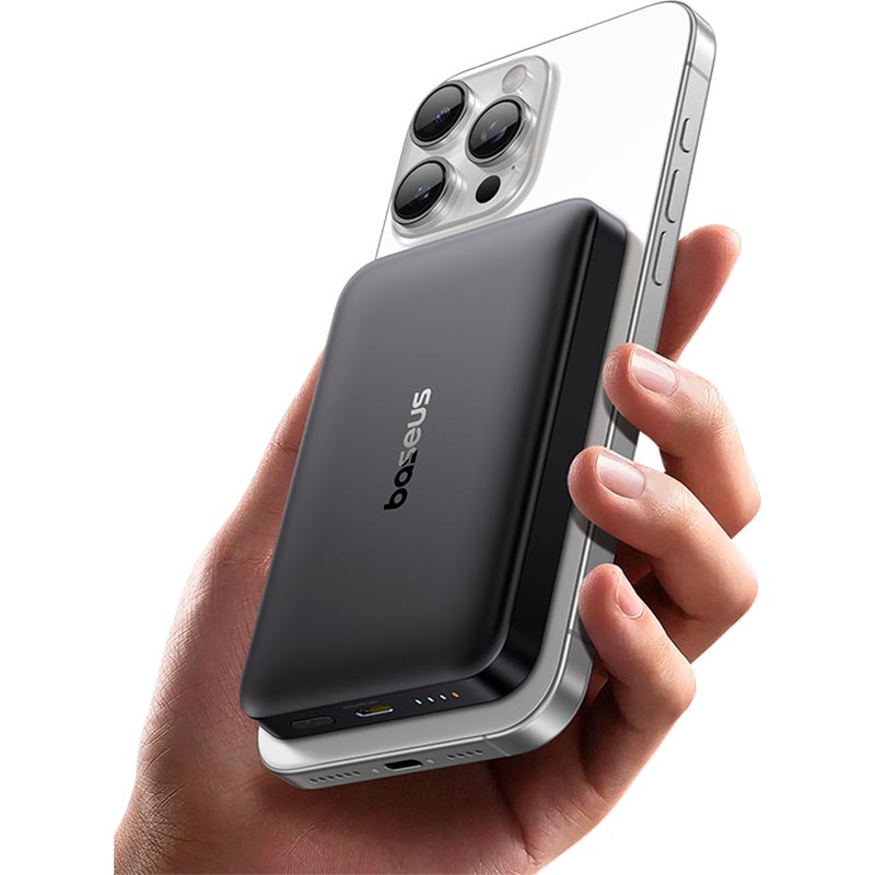 УМБ Baseus EnerFill Qi2 Magnetic Power Bank FM12 10000mAh |1Type-C, 22.5W/3A, PD/QC| black (E0028500) Черный на картинке №5