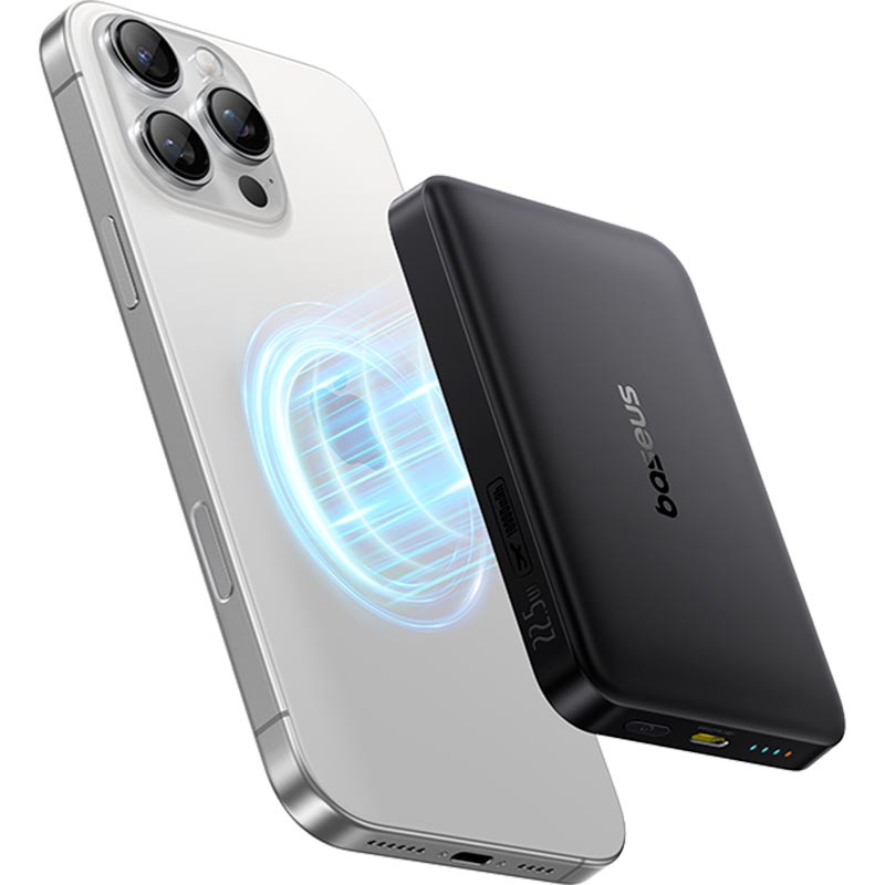 УМБ Baseus EnerFill Qi2 Magnetic Power Bank FM12 10000mAh |1Type-C, 22.5W/3A, PD/QC| black (E0028500) Черный на картинке №6