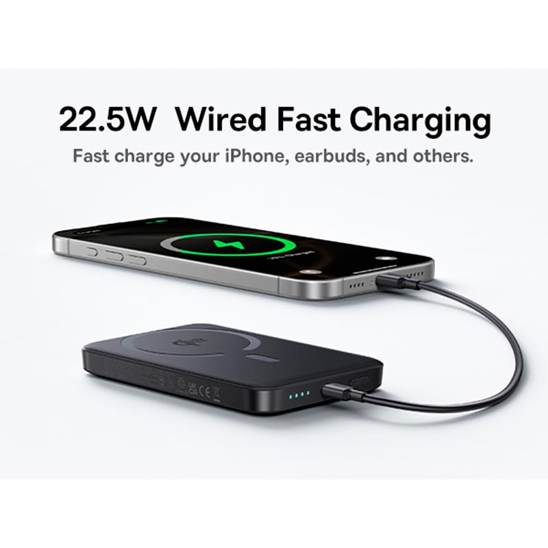 УМБ Baseus EnerFill Qi2 Magnetic Power Bank FM12 10000mAh |1Type-C, 22.5W/3A, PD/QC| black (E0028500) Черный на картинке №8