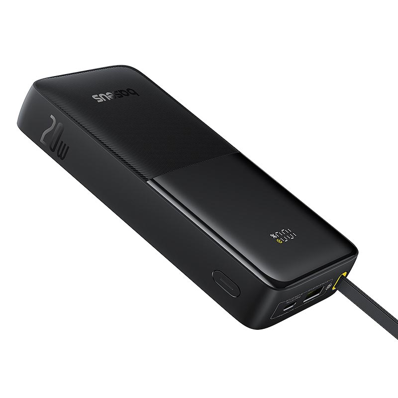 УМБ Baseus Bipow 2 Digital Display Power Bank With Built-in USB-C Cable 20000mah |1USB/1Type-C, 20W/3A, PD/QC| black (P10077101113-01) Черный на картинке №10