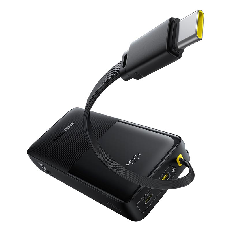 УМБ Baseus Bipow 2 Digital Display Power Bank With Built-in USB-C Cable 20000mah |1USB/1Type-C, 20W/3A, PD/QC| black (P10077101113-01) Черный на картинке №13