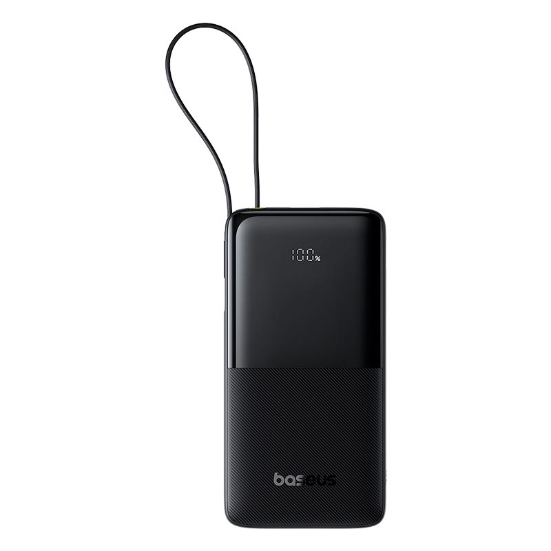 УМБ Baseus Bipow 2 Digital Display Power Bank With Built-in USB-C Cable 20000mah |1USB/1Type-C, 20W/3A, PD/QC| black (P10077101113-01) Черный на картинке №2