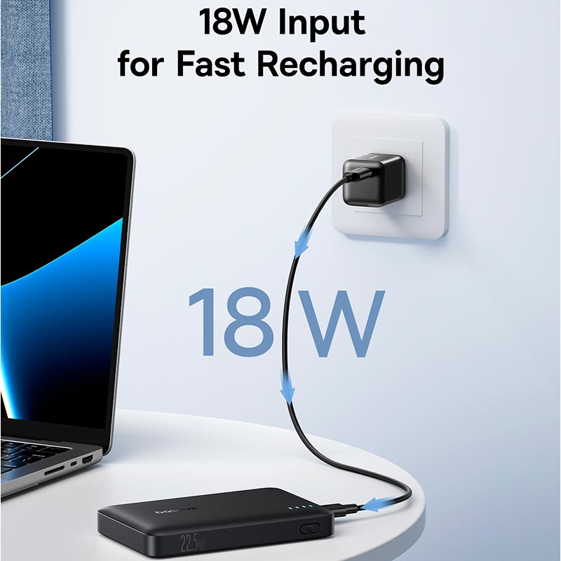 УМБ Baseus EnerFill Power Bank FP21 10000mAh |2Type-C/1USB, 22.5W/3A, PD/QC| black (P1008210D123-00) Черный на картинке №5