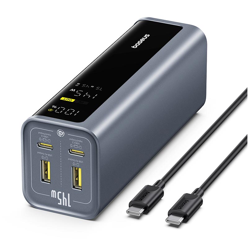УМБ Baseus EnerGeek GP12 Fast Charging Power Bank with Digital Display 20800mAh |2USB/2Type-C, 145W/3A, PD/QC| black (P10082109813-00) Черный на картинке №8