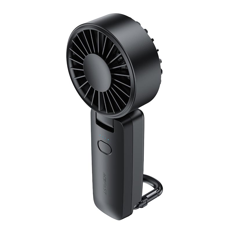 Портативный вентилятор Acefast folding handheld fan YF2 |4 spped, 2-7h| black (6974316286660) Черный на картинке №2