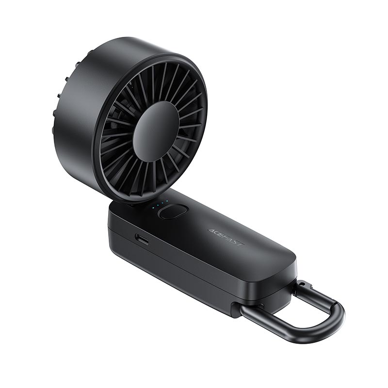 Портативный вентилятор Acefast folding handheld fan YF2 |4 spped, 2-7h| black (6974316286660) Черный на картинке №4
