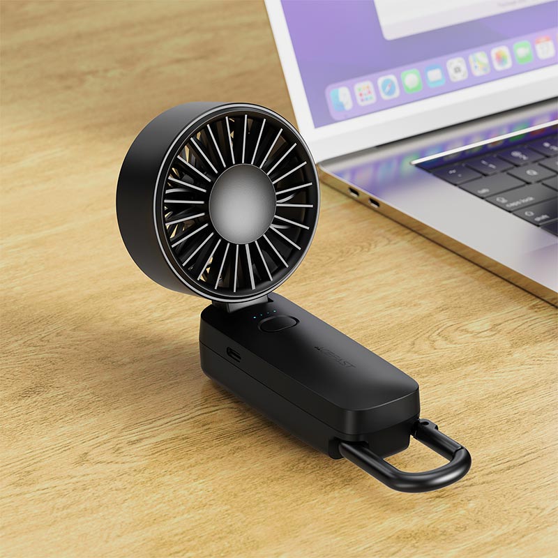Портативный вентилятор Acefast folding handheld fan YF2 |4 spped, 2-7h| black (6974316286660) Черный на картинке №5