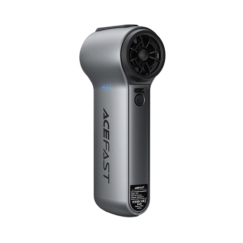 Портативный вентилятор Acefast powerful handheld fan YF3 |3 speed, 19min-4.5h| grey (6974316286714) Серый на картинке №9