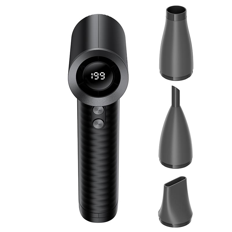 Портативный вентилятор Acefast powerful handheld fan with digital display YF4 |38min-10h| black (6974316286677) Черный на картинке №7
