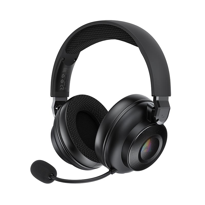 Наушники Acefast RGB gaming wireless headset H15 |BT6.0/2.4G/AUX, 60/80H| black (6974316286424) Черный на картинке №1