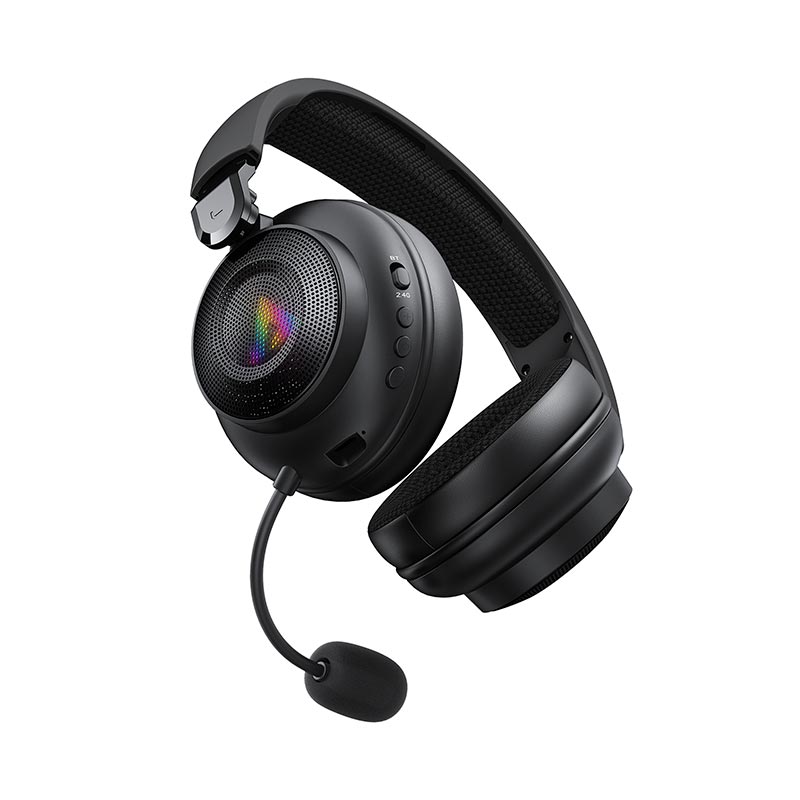 Наушники Acefast RGB gaming wireless headset H15 |BT6.0/2.4G/AUX, 60/80H| black (6974316286424) Черный на картинке №5