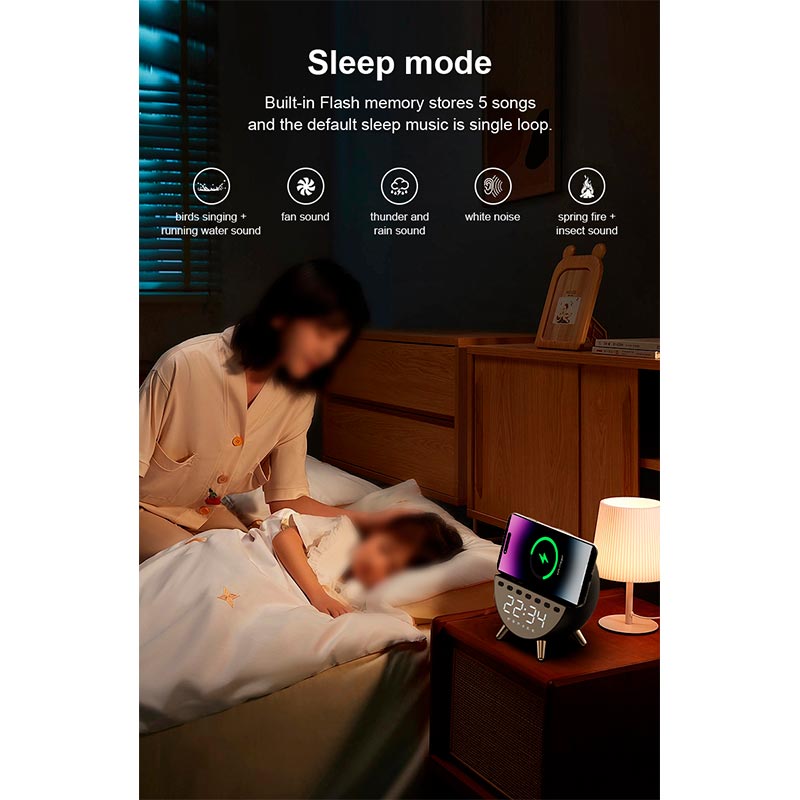 Акустика-годинник Xdobo BMTL Clock |BT5.3, TF/AUX, 4W, 3-4h| black (Wake 1983 MAX) Чорний на малюнкі №11