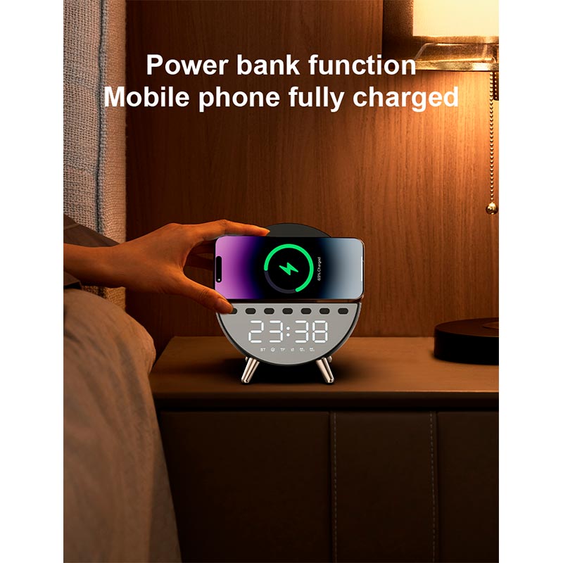 Акустика-годинник Xdobo BMTL Clock |BT5.3, TF/AUX, 4W, 3-4h| black (Wake 1983 MAX) Чорний на малюнкі №4