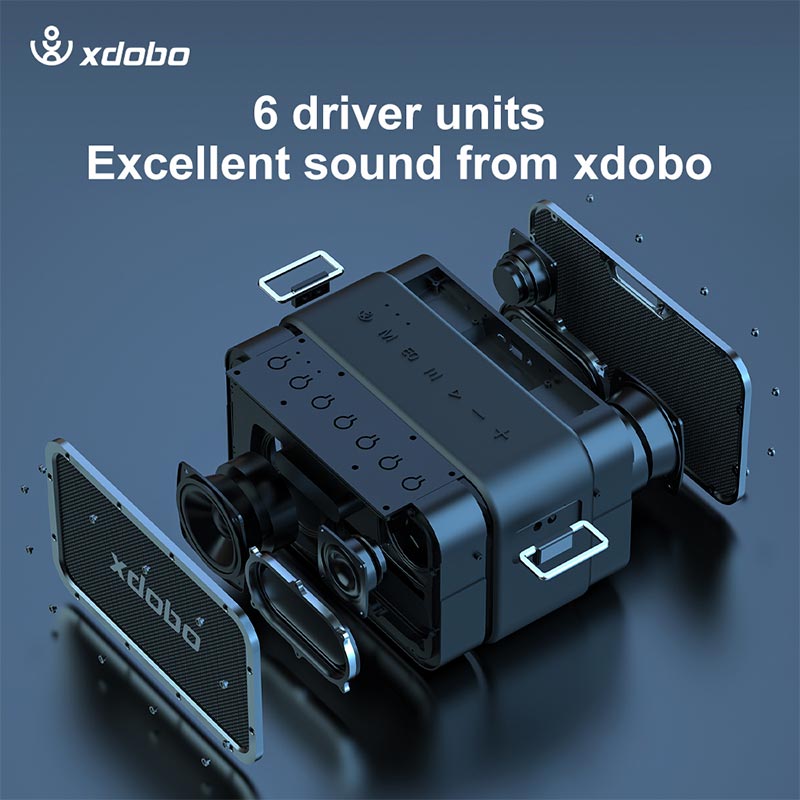 Акустика Xdobo 1983 MAX IPX5 |BT5.3, USB/TF/AUX, 120W, TWS, 20h Max| black (Wake 1983 MAX) Чорний на малюнкі №7