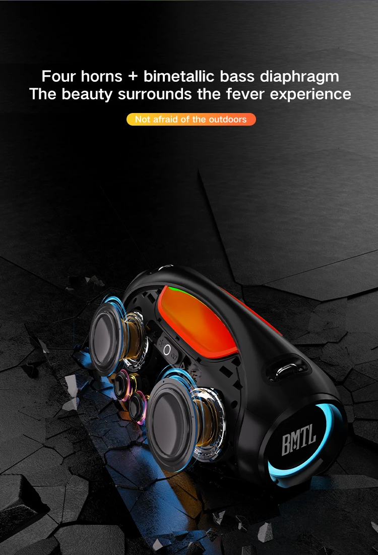 Потужна портативна колонка bluetooth Xdobo BMTL BOOM IPX6 Black Фото №2